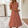 Bedrucktes V-Ausschnitt Kleid – Marielle