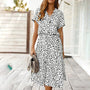 Bedrucktes V-Ausschnitt Kleid – Marielle