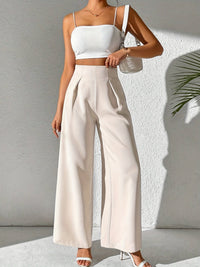 Elegante Damenhose mit Hohem Bund und Weitem Bein-Luzern Mode