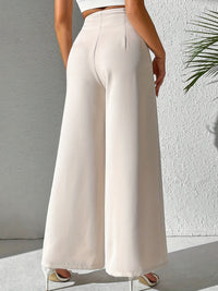 Elegante Damenhose mit Hohem Bund und Weitem Bein-Luzern Mode