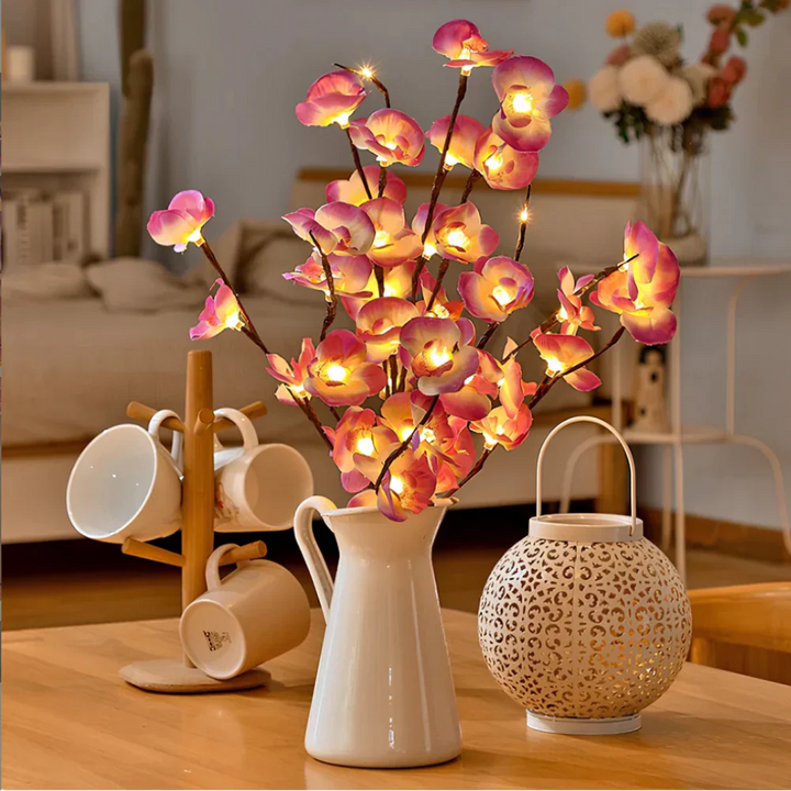 Beleuchtete Dekorative Zweige | Biegsam | LED | Kabellos | Nachhaltig-Lila Orchidee-Luzern Mode