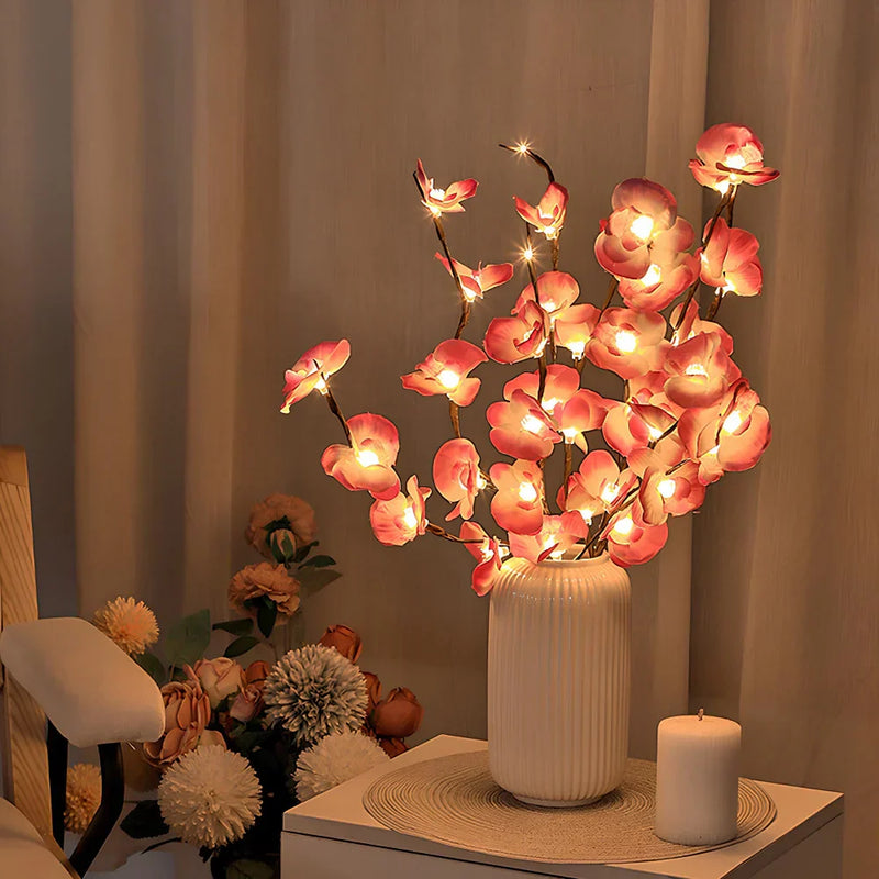 Beleuchtete Dekorative Zweige | Biegsam | LED | Kabellos | Nachhaltig-Rosa Orchidee-Luzern Mode