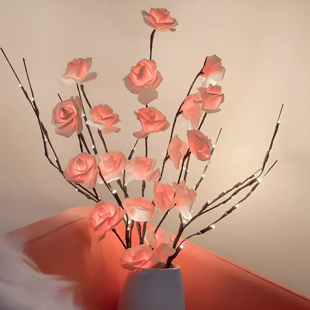 Beleuchtete Dekorative Zweige | Biegsam | LED | Kabellos | Nachhaltig-Rosa Rose-Luzern Mode