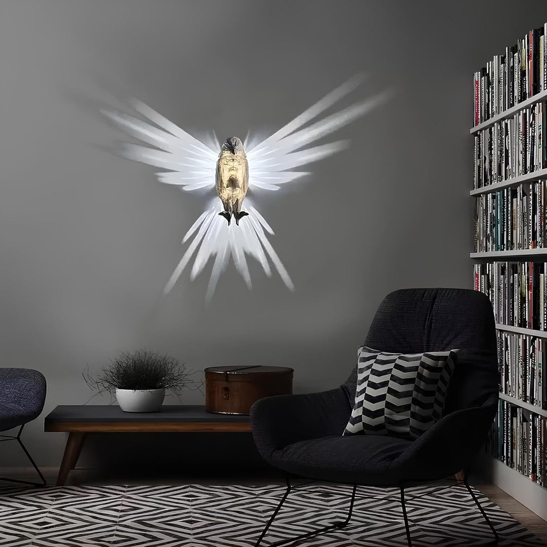 Wandleuchte mit Flügellichteffekt | Adler | Eule | LED | Nachhaltig-Luzern Mode