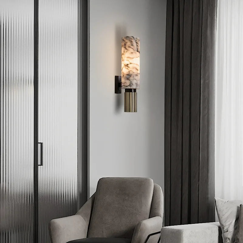 Wandleuchte | Marmor | Luxus | Sanftes Licht | Gemütlich | Kompakt | Robust-Luzern Mode