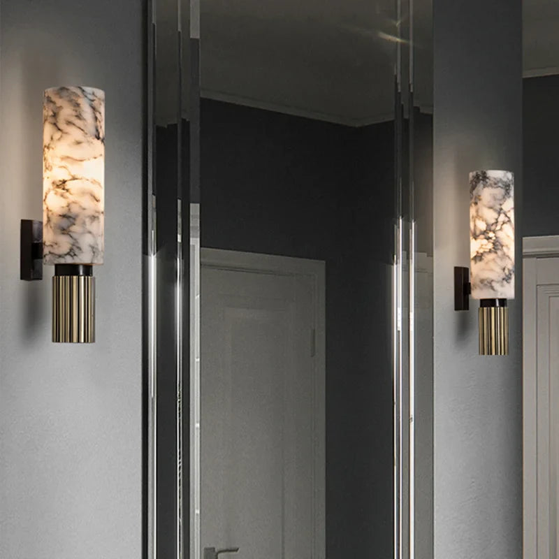 Wandleuchte | Marmor | Luxus | Sanftes Licht | Gemütlich | Kompakt | Robust-Luzern Mode