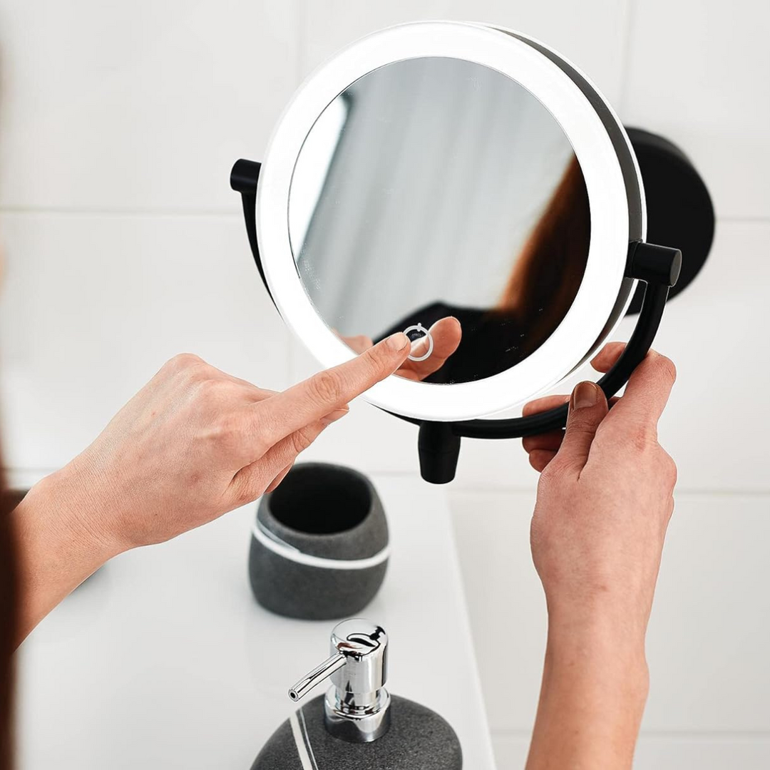 Beleuchteter Makeup-Spiegel | Wandmontage | Beidseitig | Vergrößert-Luzern Mode