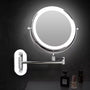 Beleuchteter Makeup-Spiegel | Wandmontage | Beidseitig | Vergrößert-Silber-Luzern Mode