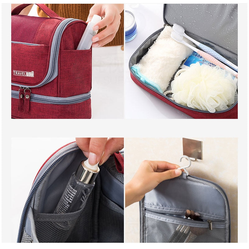 Große Hängende Kulturtasche Organizer – Reiseetui mit mehreren Fächern