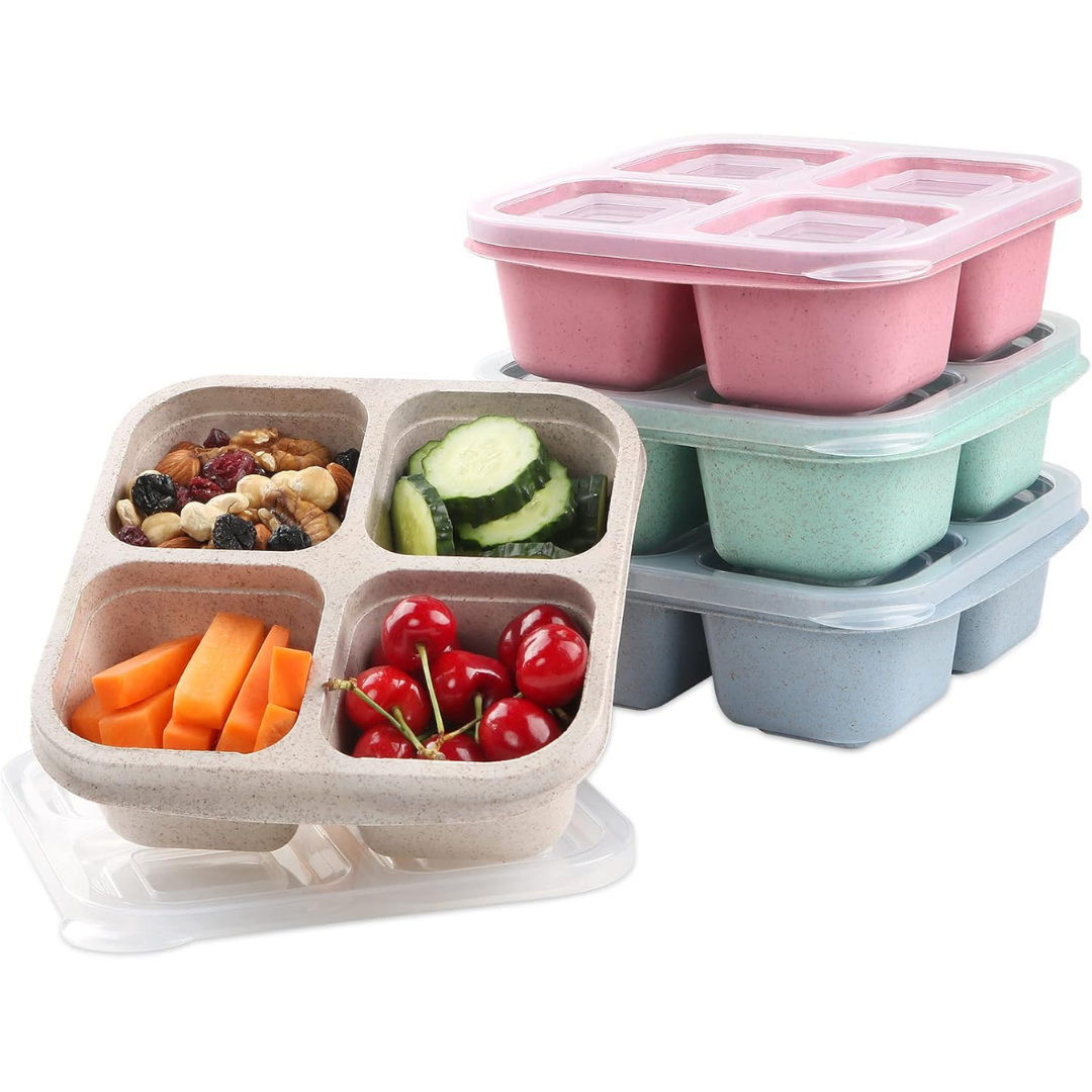 Lunchboxen | 4-teilig | 4-Fach | Langlebig | Wiederverwendbar | Geräumig | Portionen-Luzern Mode