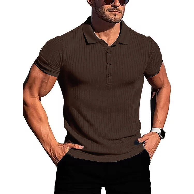 Atmungsaktiv | hochelastisch | Slim Fit | Feinstrick | Knopfleiste | Kurzarm-Luzern Mode