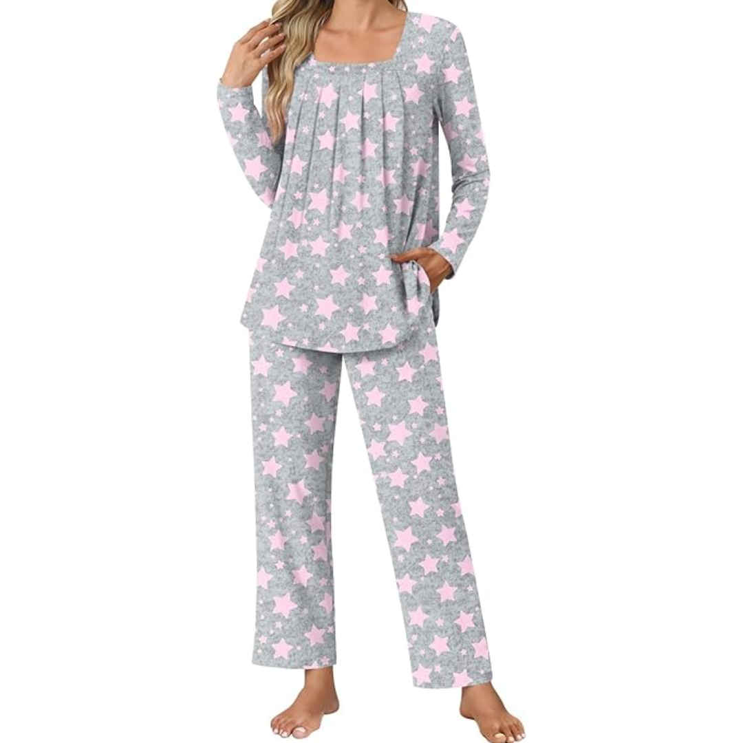 Damen Pyjama Set mit Punkten - Bequemes Nachtwäsche Set-Luzern Mode