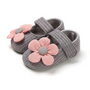 Babyschuhe mit Schleife - Weiche Strickschuhe für Neugeborene-0-6 Monate-Graue Blume-Luzern Mode