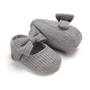 Babyschuhe mit Schleife - Weiche Strickschuhe für Neugeborene-0-6 Monate-Graue Schleife-Luzern Mode
