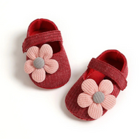 Babyschuhe mit Schleife - Weiche Strickschuhe für Neugeborene-0-6 Monate-Rote Blume-Luzern Mode