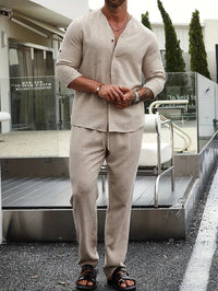 Bequeme Beige Leinen Herren Outfit – Enzo