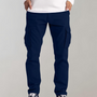 Herren Cargo Hose mit Taschen - Bequeme Freizeithose-Blau-XS-Luzern Mode