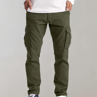 Herren Cargo Hose mit Taschen - Bequeme Freizeithose-Grün-XS-Luzern Mode