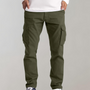 Herren Cargo Hose mit Taschen - Bequeme Freizeithose-Grün-XS-Luzern Mode