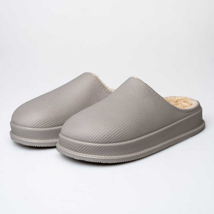 Damen Hausschuhe | Slipper | Geschlossene Spitze | EVA | Weiches Fußbett | rutschfest-Grau-35-Luzern Mode