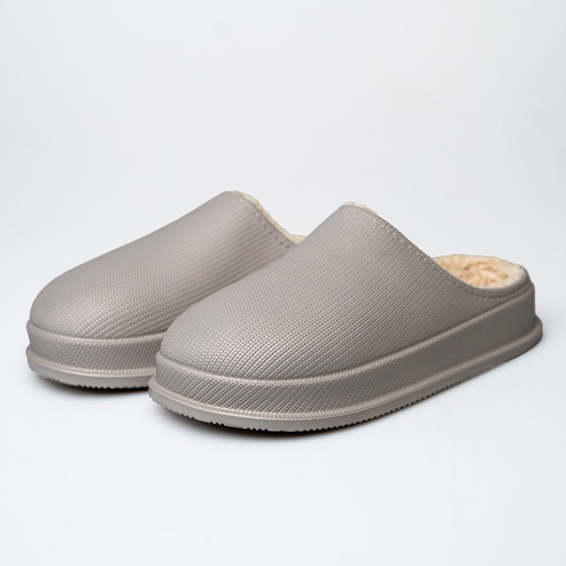 Damen Hausschuhe | Slipper | Geschlossene Spitze | EVA | Weiches Fußbett | rutschfest-Grau-35-Luzern Mode