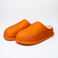 Damen Hausschuhe | Slipper | Geschlossene Spitze | EVA | Weiches Fußbett | rutschfest-Orange-35-Luzern Mode