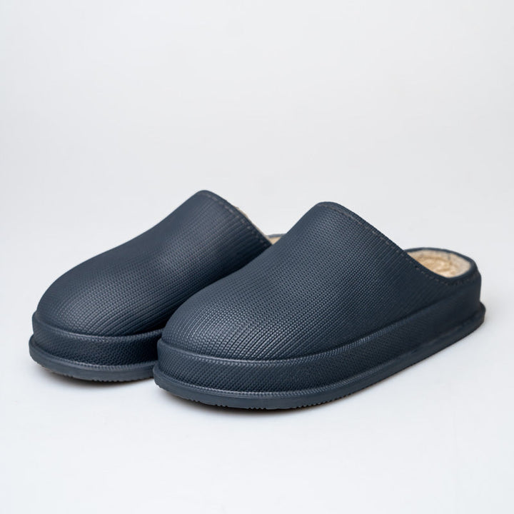 Damen Hausschuhe | Slipper | Geschlossene Spitze | EVA | Weiches Fußbett | rutschfest-Schwarz-35-Luzern Mode