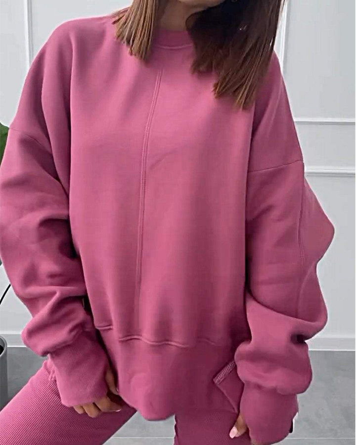 Damen Sweatshirt und Leggings Set - Bequemes Freizeitoutfit-Luzern Mode