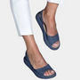 Damen Sommerschuhe | Bequem | Fischmaul Design | Dicke Sohle | Luftig | Strand-Blau-35-Luzern Mode