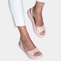 Damen Sommerschuhe | Bequem | Fischmaul Design | Dicke Sohle | Luftig | Strand-Rosa-35-Luzern Mode