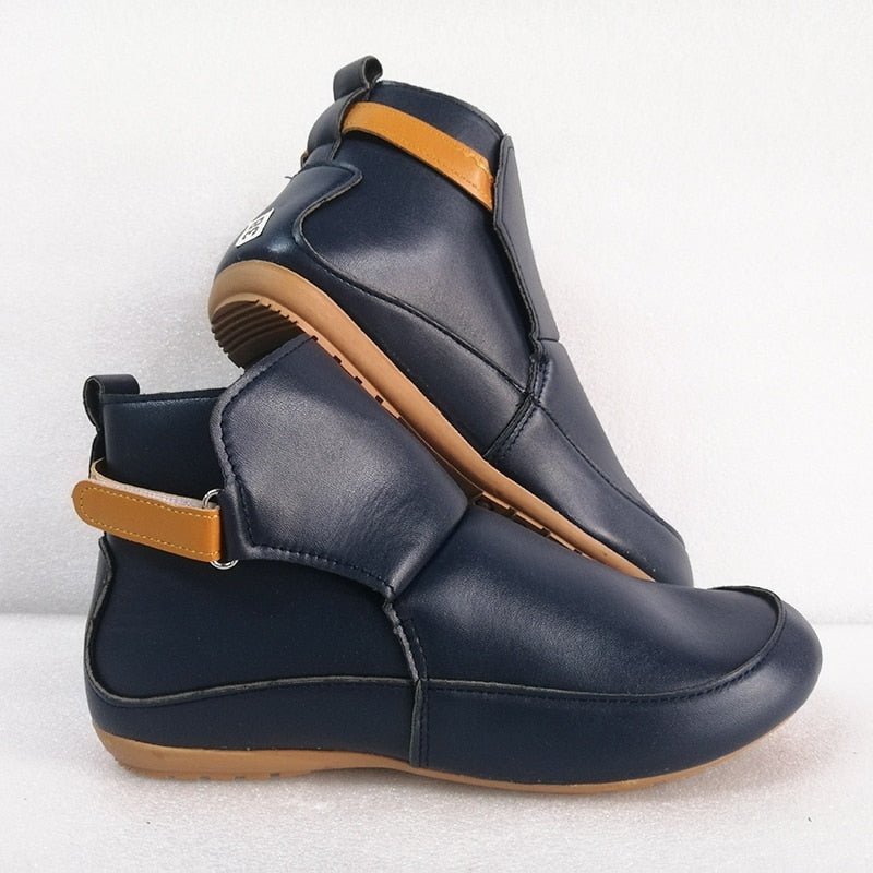 Herren Lederstiefel mit rutschfester Sohle für Outdoor-Abenteuer-Blau-36-Luzern Mode