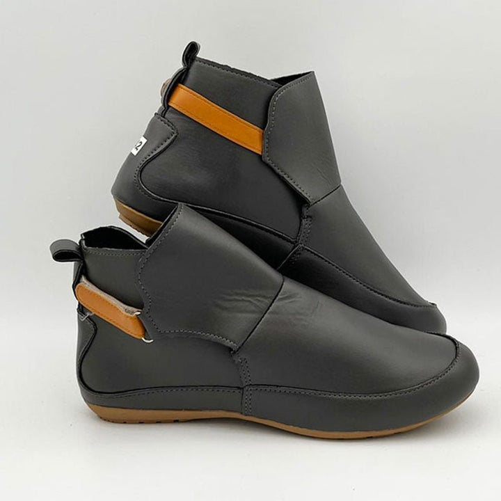 Herren Lederstiefel mit rutschfester Sohle für Outdoor-Abenteuer-Grau-36-Luzern Mode