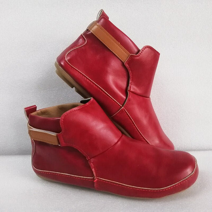 Herren Lederstiefel mit rutschfester Sohle für Outdoor-Abenteuer-Rot-36-Luzern Mode