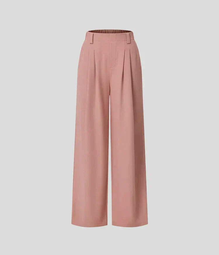 Elegante Damenhose mit weitem Bein und hohem Bund-Luzern Mode