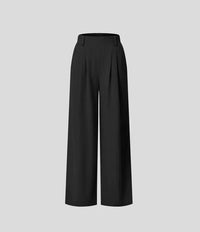 Elegante Damenhose mit weitem Bein und hohem Bund-Luzern Mode