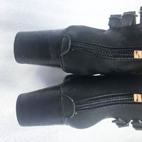 Vintage Damen Stiefeletten mit Blockabsatz und Riemen-Luzern Mode