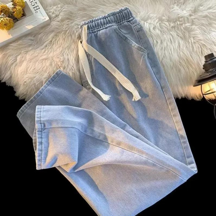 Damen Jeansshorts Vintage Look mit Elastikbund Casual-S-Luzern Mode