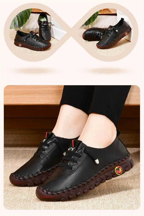 Damenloafer | Flach | Leder | rutschfest | Slipper | Bequem-Luzern Mode