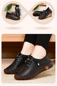 Damenloafer | Flach | Leder | rutschfest | Slipper | Bequem-Luzern Mode