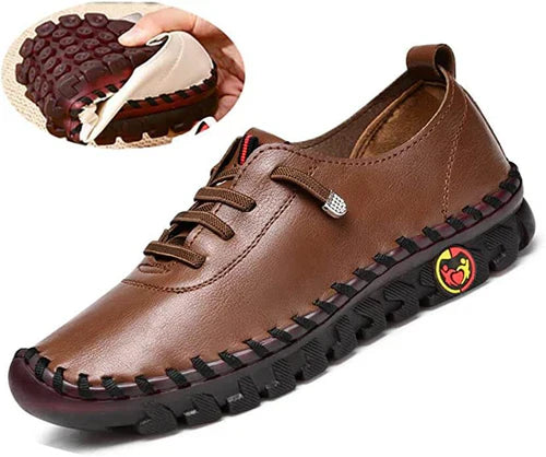 Damenloafer | Flach | Leder | rutschfest | Slipper | Bequem-Luzern Mode