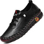 Damenloafer | Flach | Leder | rutschfest | Slipper | Bequem-Schwarz-35-Luzern Mode