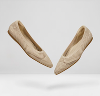 Ballerinas | Damen | Flexibel | Luftig | Rutschfest | Einstieg | Atmungsaktiv-Beige-35-Luzern Mode