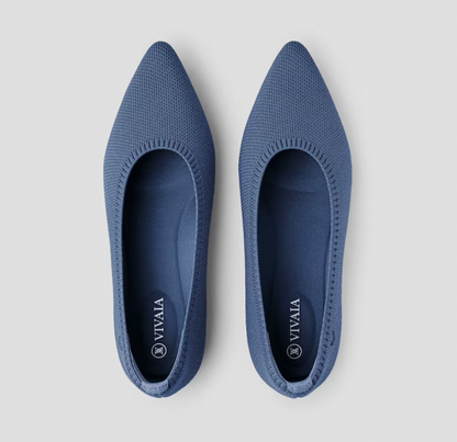Ballerinas | Damen | Flexibel | Luftig | Rutschfest | Einstieg | Atmungsaktiv-Blau-35-Luzern Mode