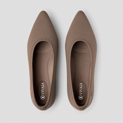 Ballerinas | Damen | Flexibel | Luftig | Rutschfest | Einstieg | Atmungsaktiv-Braun-35-Luzern Mode
