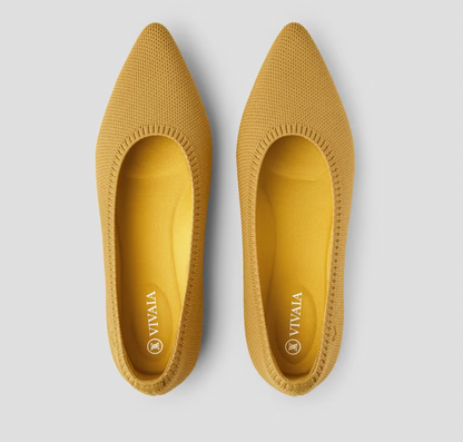 Ballerinas | Damen | Flexibel | Luftig | Rutschfest | Einstieg | Atmungsaktiv-Gelb-35-Luzern Mode