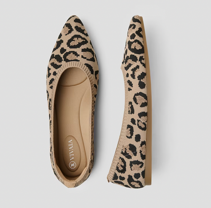 Ballerinas | Damen | Flexibel | Luftig | Rutschfest | Einstieg | Atmungsaktiv-Leopard-35-Luzern Mode