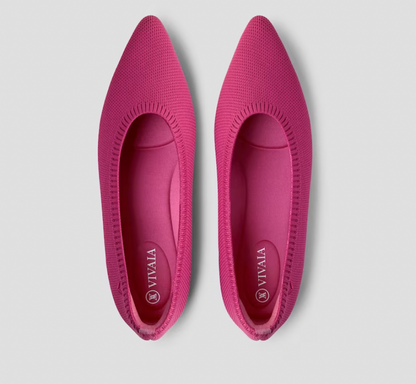 Ballerinas | Damen | Flexibel | Luftig | Rutschfest | Einstieg | Atmungsaktiv-Rosa-35-Luzern Mode