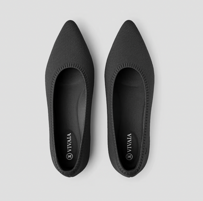 Ballerinas | Damen | Flexibel | Luftig | Rutschfest | Einstieg | Atmungsaktiv-Schwarz-35-Luzern Mode
