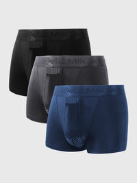 Herren Boxershorts mit Eingriff - Bequeme Unterwäsche-Schwarz/Grau/Blau-XS-Luzern Mode