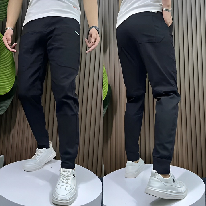Herren Chinohose Slim Fit - Bequeme Freizeithose Baumwolle-Schwarz-29-Luzern Mode